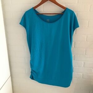 Active Works Women’s Tee Teal Blue Floral Print Short sleeve Sz XXL